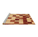 Sideview of Machine Washable Abstract Red Rug, wshabs1565