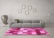 Machine Washable Abstract Pink Modern Rug in a Living Room, wshabs1565pnk