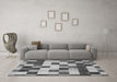 Machine Washable Abstract Gray Modern Rug in a Living Room,, wshabs1565gry