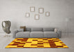 Machine Washable Abstract Yellow Modern Rug in a Living Room, wshabs1565yw