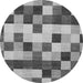 Round Machine Washable Abstract Gray Modern Rug, wshabs1565gry