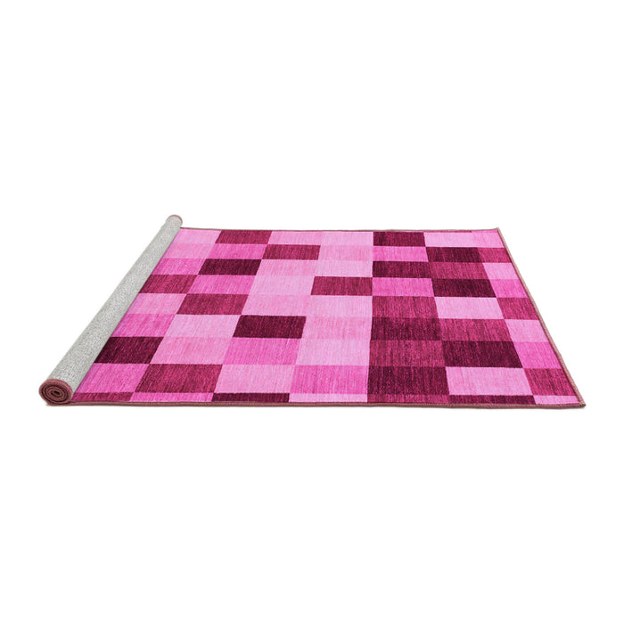 Sideview of Machine Washable Abstract Pink Modern Rug, wshabs1565pnk