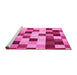 Sideview of Machine Washable Abstract Pink Modern Rug, wshabs1565pnk