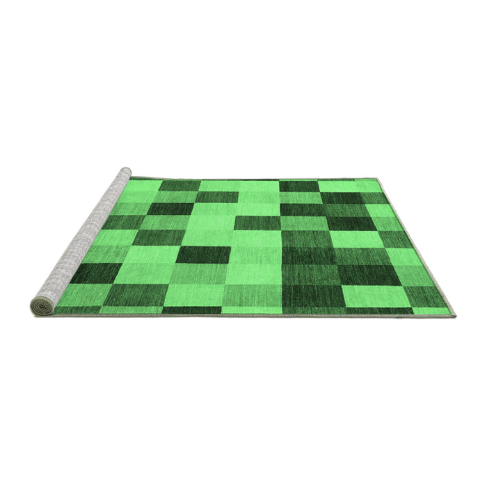 Sideview of Machine Washable Abstract Emerald Green Modern Area Rugs, wshabs1565emgrn