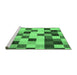 Sideview of Machine Washable Abstract Emerald Green Modern Area Rugs, wshabs1565emgrn