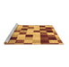 Sideview of Machine Washable Abstract Brown Modern Rug, wshabs1565brn