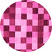 Round Abstract Pink Modern Rug, abs1565pnk