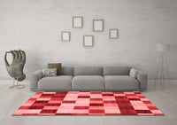 Machine Washable Abstract Red Modern Rug, wshabs1565red