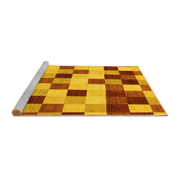 Sideview of Machine Washable Abstract Yellow Modern Rug, wshabs1565yw