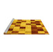 Sideview of Machine Washable Abstract Yellow Modern Rug, wshabs1565yw