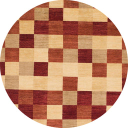Round Machine Washable Abstract Red Rug, wshabs1565