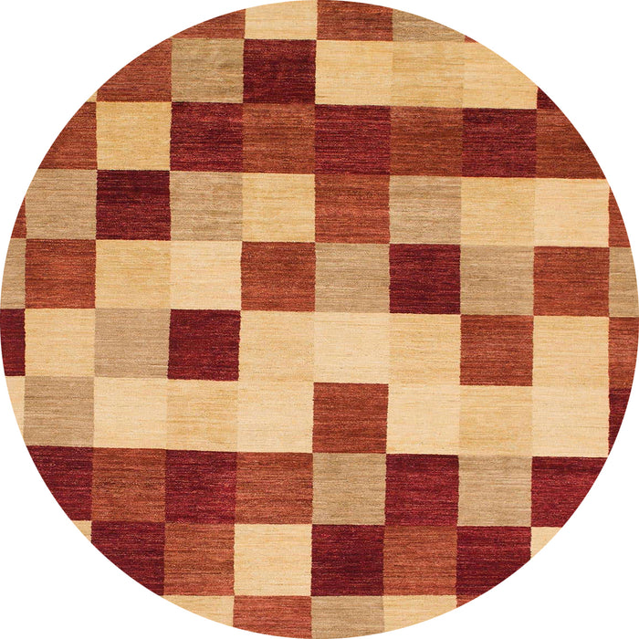 Round Machine Washable Abstract Red Rug, wshabs1565
