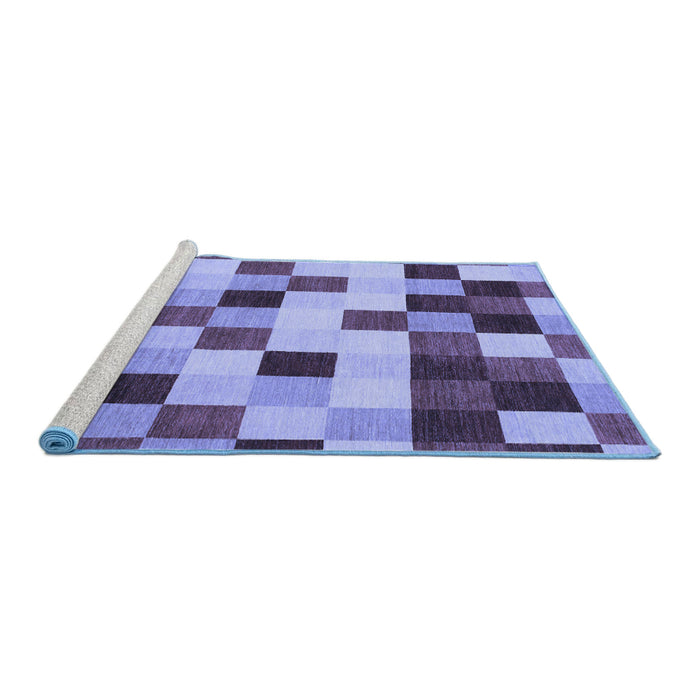 Sideview of Machine Washable Abstract Blue Modern Rug, wshabs1565blu