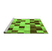 Sideview of Machine Washable Abstract Green Modern Area Rugs, wshabs1565grn