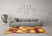 Machine Washable Abstract Brown Modern Rug in a Living Room,, wshabs1565brn