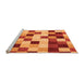 Sideview of Machine Washable Abstract Orange Modern Area Rugs, wshabs1565org