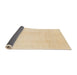 Sideview of Abstract Khaki Gold Solid Rug, abs1566