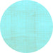 Round Machine Washable Solid Light Blue Modern Rug, wshabs1566lblu