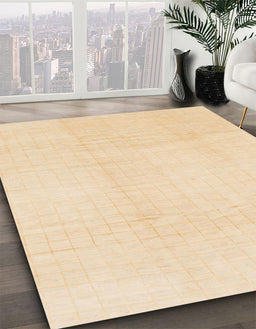 Abstract Khaki Gold Solid Rug in Family Room, abs1566