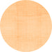 Round Machine Washable Solid Orange Modern Area Rugs, wshabs1566org