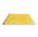 Sideview of Machine Washable Solid Yellow Modern Rug, wshabs1566yw