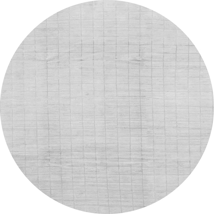 Round Machine Washable Solid Gray Modern Rug, wshabs1566gry