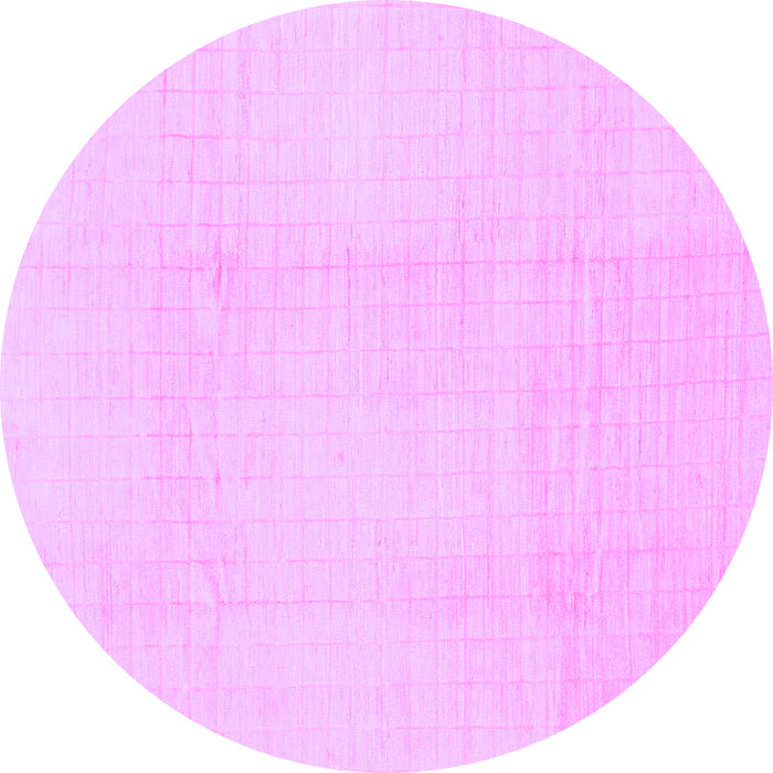 Round Machine Washable Solid Purple Modern Area Rugs, wshabs1566pur