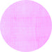 Round Solid Purple Modern Rug, abs1566pur