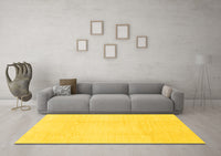 Machine Washable Solid Yellow Modern Rug, wshabs1566yw