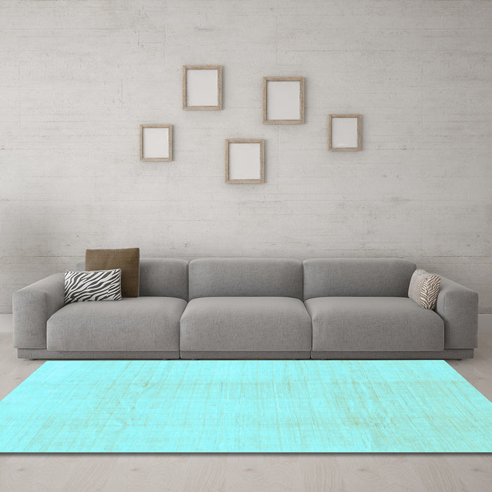 Machine Washable Solid Light Blue Modern Rug in a Living Room, wshabs1566lblu