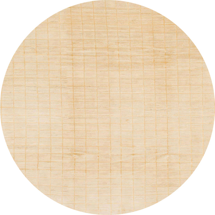 Round Abstract Khaki Gold Solid Rug, abs1566