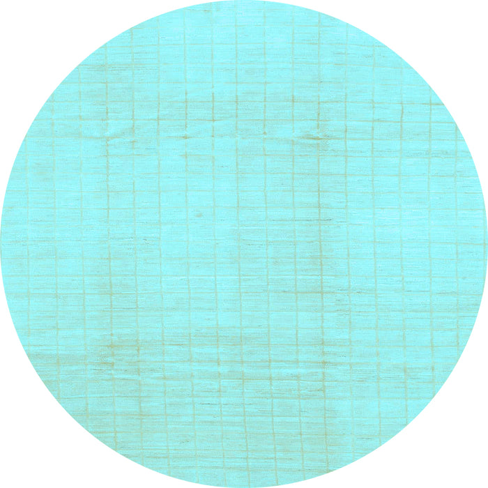 Round Solid Light Blue Modern Rug, abs1566lblu