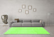 Machine Washable Solid Green Modern Area Rugs in a Living Room,, wshabs1566grn