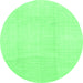 Round Solid Emerald Green Modern Rug, abs1566emgrn