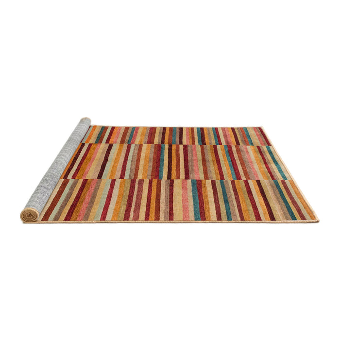 Sideview of Machine Washable Abstract Red Rug, wshabs1567