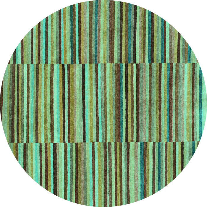 Round Southwestern Turquoise Country Rug, abs1567turq