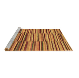 Sideview of Machine Washable Southwestern Brown Country Rug, wshabs1567brn