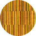 Round Southwestern Yellow Country Rug, abs1567yw