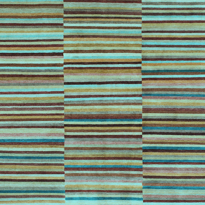 Square Machine Washable Southwestern Light Blue Country Rug, wshabs1567lblu