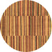 Round Southwestern Brown Country Rug, abs1567brn