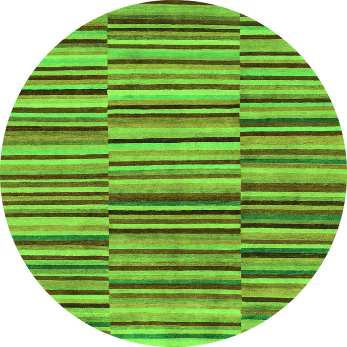 Round Southwestern Green Country Rug, abs1567grn