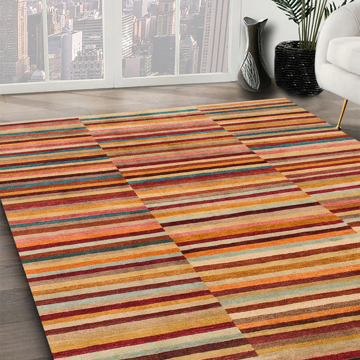 Machine Washable Abstract Red Rug in a Family Room, wshabs1567