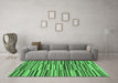 Machine Washable Southwestern Emerald Green Country Area Rugs in a Living Room,, wshabs1567emgrn