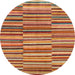 Round Abstract Red Southwestern Rug, abs1567