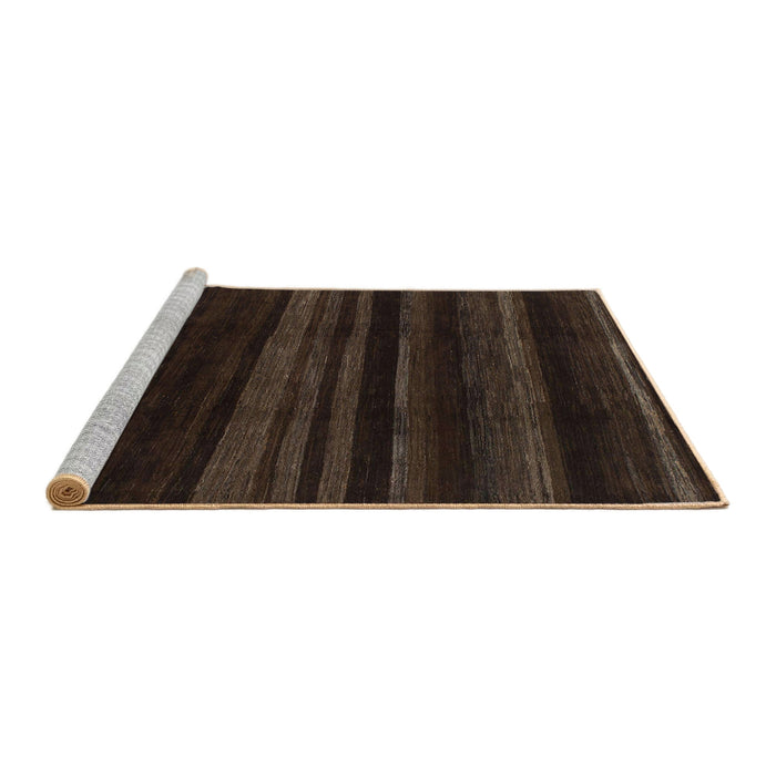 Sideview of Machine Washable Abstract Dark Brown Rug, wshabs1568