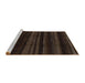 Sideview of Machine Washable Abstract Dark Brown Rug, wshabs1568