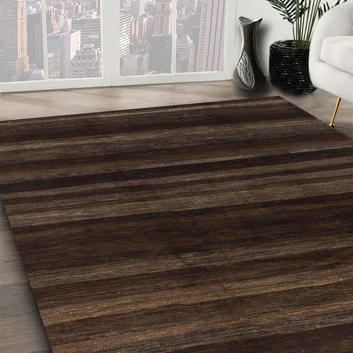 Machine Washable Abstract Dark Brown Rug in a Family Room, wshabs1568