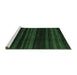 Sideview of Machine Washable Abstract Emerald Green Modern Area Rugs, wshabs1568emgrn