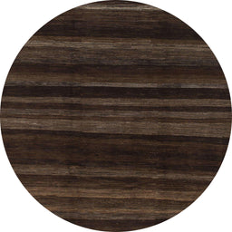 Round Abstract Dark Brown Modern Rug, abs1568