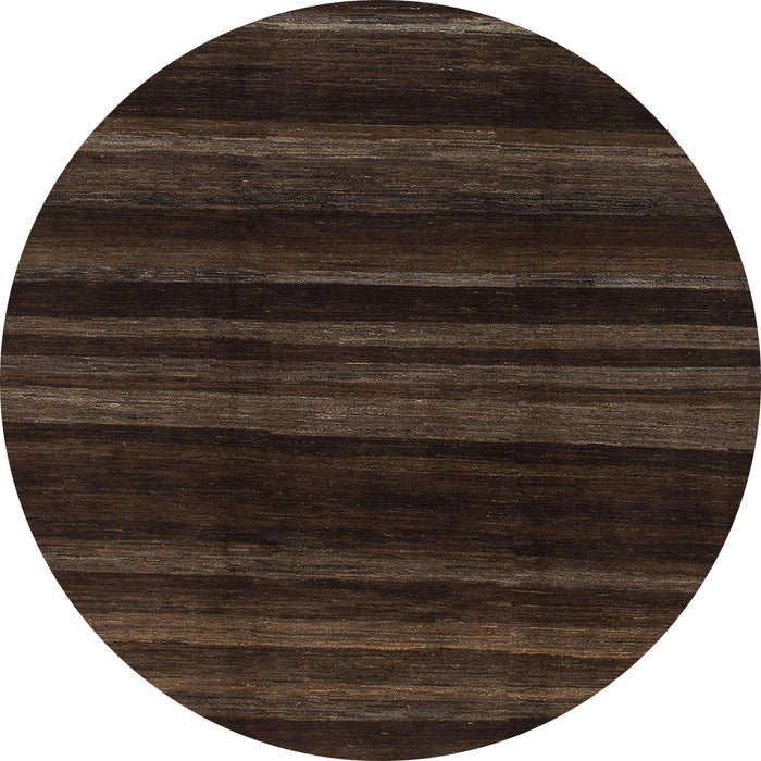 Round Abstract Dark Brown Modern Rug, abs1568